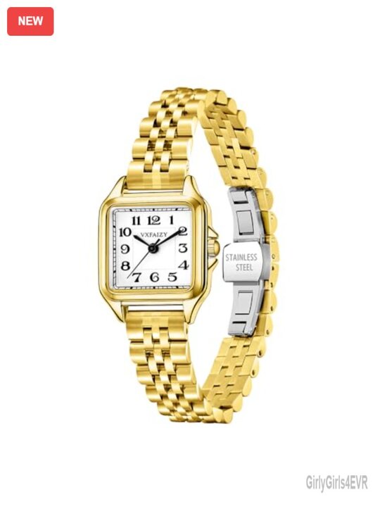 Women\'s Dainty Square Watch with Arabic Numerals Dress Quartz Watch
